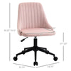 Vinsetto Mid-Back Swivel Office Velvet Fabric Scallop Shape Computer Desk Chair, Pink