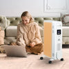 HOMCOM Electric Space Heater, Freestanding 161 Sq. Ft. Heater with 3 Modes, Timer, and Remote, 1500 W, White