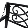 Outsunny 2-Person Porch Swing, Hanging Steel Patio Swing, Outdoor Swing Bench with Fleur-de-Lis Design for Garden Deck, 528 LBS Weight Capacity, Black