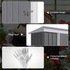 Outsunny Outdoor Sheds Storage with floor, Small Steel Lean-to Shed with Adjustable Shelf, Lock, Gloves, 5'x3'x6', Gray