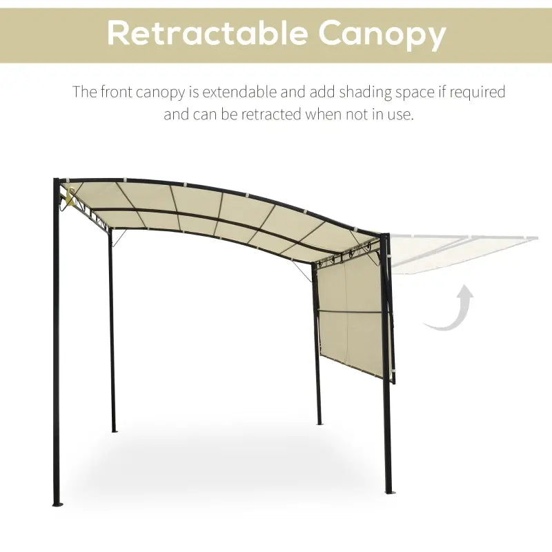 Outsunny 10' x 10' Steel Outdoor Pergola Gazebo Patio Canopy with Durable & Spacious Weather-Resistant Design, Cream White