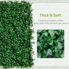 Outsunny 12 PCS 20" x 20" Artificial Boxwood Panels Topiary Wall Greenery Backdrop, Privacy Hedge Screen UV Protected 4Layer Roll Grass Panel Fence Decor Outdoor Indoor Garden Backyard, Dark Green