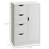 HOMCOM Modern Cabinet Slim Chest Freestanding Storage Organizer, White