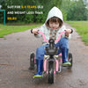Qaba Foldable Kids Ride on Bike Tricycle with a Timeless Classic Color Design & a Front Basket for Storage - Pink