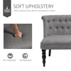 HOMCOM Upholstered Armless Fabric Loveseat with Button Tufted Design for Living Room with Wood Legs, Grey
