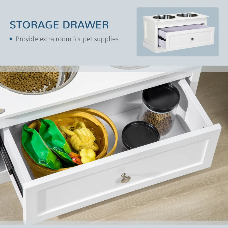 Pawhut Pet Feeder Station Storage Cabinet, Dog Food Storage