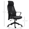 Vinsetto Office Computer Swivel Chair with Massage Lumbar Cushion, Adjustable Seat & Headrest,  Rocking Function - Black