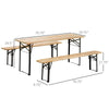 Outsunny 6' Portable Picnic Table and Bench Set, Outdoor Wooden Folding Camping Dining Table Set for Patio Garden Outdoor Activities