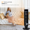 HOMCOM 2-In-1 Tower Heater, Indoor Electric Space Heater with Oscillation, Remote Control, 8H Timer, Three Heating Modes(High, Low, Fan), 750W/1500W