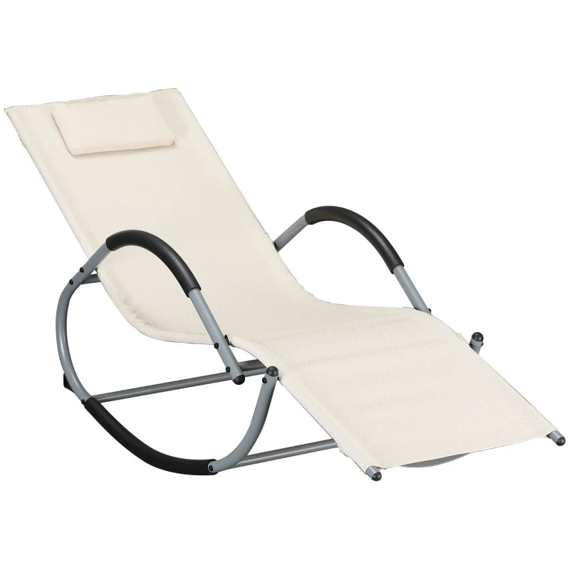 Outsunny Outdoor Rocking Chair Chaise Lounge Pool Chair for Sun