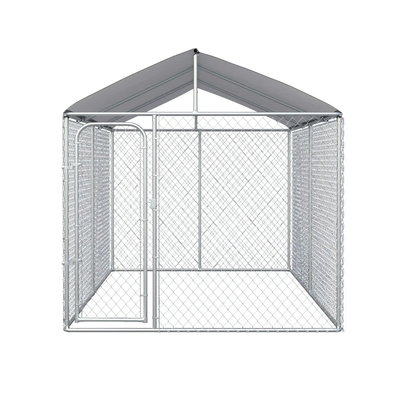 PawHut Dog Kennel Outdoor with Water-resistant Cover, Steel Exercise Pen with Galvanized Chain Link, Outside Pet Playpen with Secure Lock, 13' x 7.5' x 7.5'