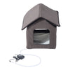 PawHut Small Indoor Portable Water Resistant Heated Outdoor Cat House for Multiple Cats - Brown