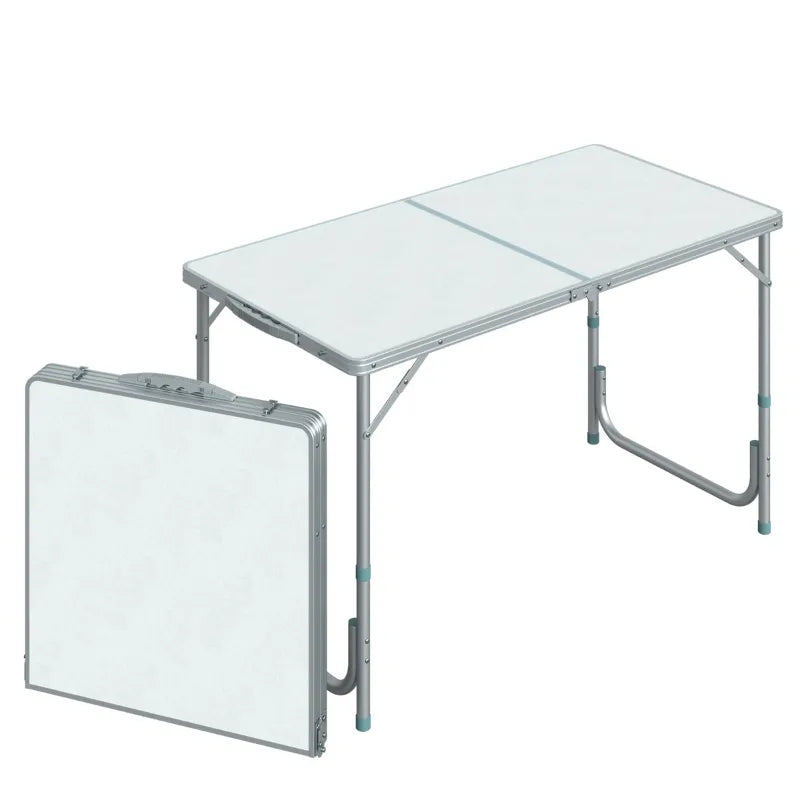 Outsunny 47" Aluminum Lightweight Portable Folding Easy Clean Camping Table with Carrying Handle