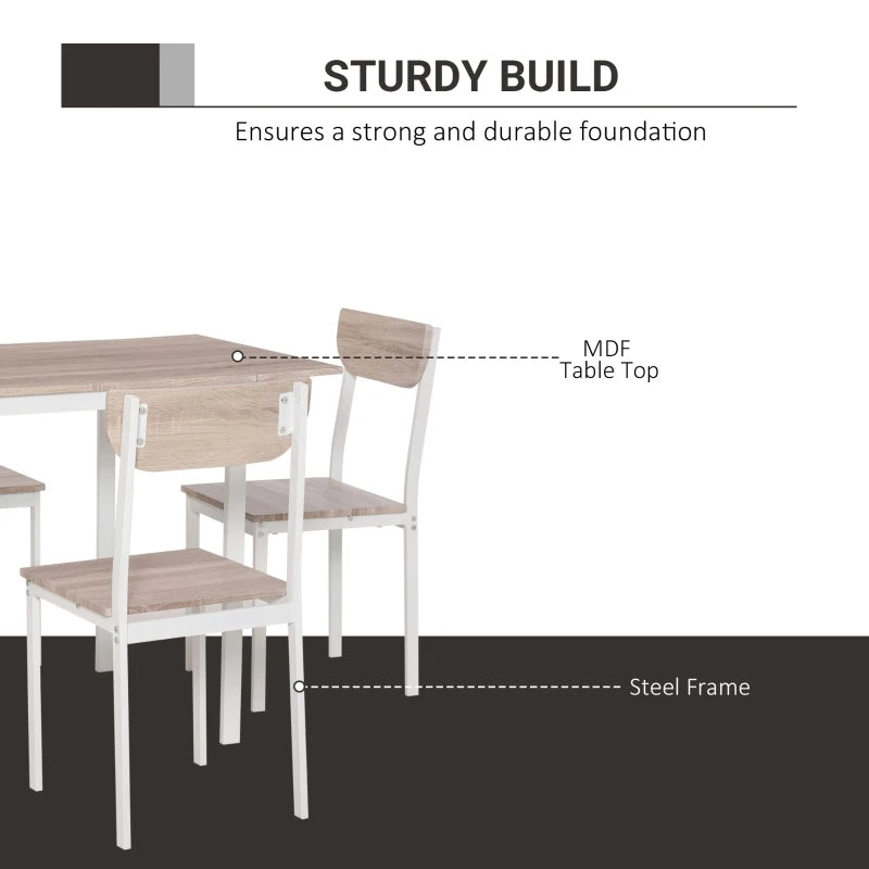 HOMCOM 5-Piece Dining Table Furniture Set Modern Industrial Table with 4 Chairs for Dining Room, Kitchen