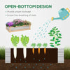 Outsunny Raised Garden Flower Bed Kit w/ Greenhouse, Wooden Cold Frame Planter, Natural
