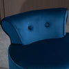 HOMCOM Modern Leisure Chair Foostool Ottoman Cushioned with Low Back Velvet Style Blue