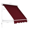Outsunny 6' Drop Arm Manual Retractable Sun Shade Patio Window Awning - Red