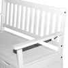 Outsunny 47.25" Wooden Outdoor Storage Bench with PE Lining Deck Box Storage Container and Seat White