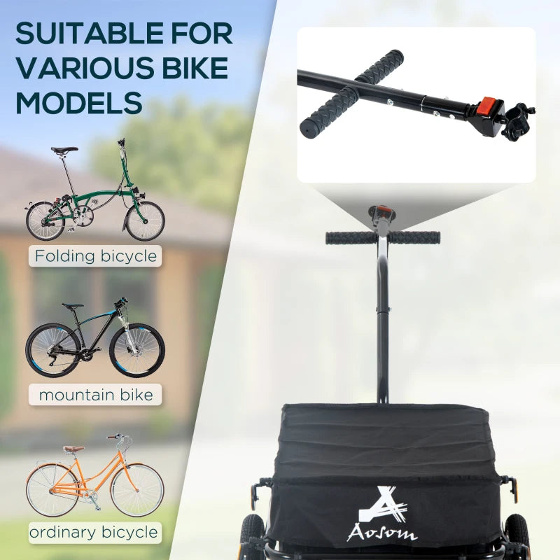 ShopEZ USA Bicycle Cargo Trailer with Removable Box and Waterproof Cover, Bike Wagon Trailer with Two 16in Wheels