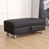 HOMCOM Twin Size Faux Leather Convertible Sleeper Sofa Bed With Storage Ottoman  Black with Grey Pillows