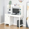 HOMCOM Farmhouse Computer Desk with Hutch and Cabinet, Home office Desk with Storage, White