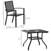 Outsunny 5-Piece Outdoor Patio Table Dining Set with 4 Stackable Chairs, Durable Steel Design & Middle Umbrella Hole