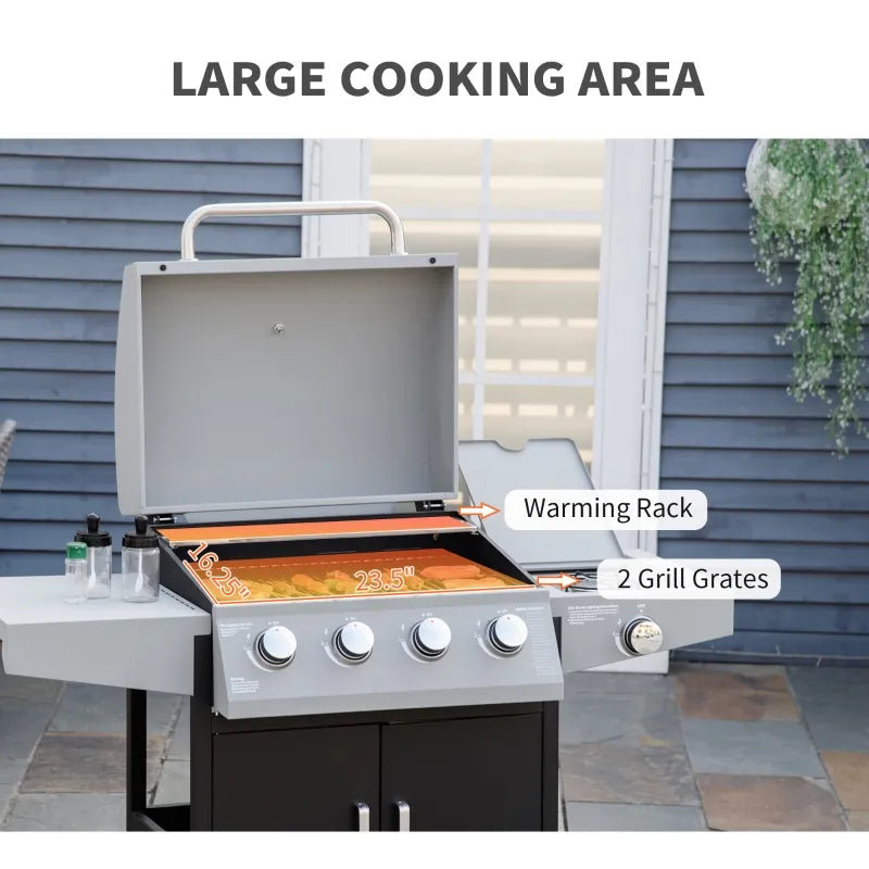 Outsunny 45 Charcoal BBQ Grill and Smoker Combo Outdoor Portable Trol –  ShopEZ USA