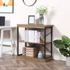 HOMCOM 2-Tier Industrial Style Shelf with a Robust Multi-Functional Design, Brown