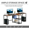 HOMCOM 83'' Two Person Desk w/ Storage Shelves, Computer Office Double Desk, Writing Table