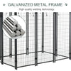 Pawhut 4' x 4' x 4.5' Large Dog Kennel Outdoor Steel Fence with UV-Resistant Oxford Cloth Roof & Secure Lock
