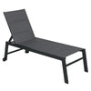 Outsunny Outdoor Lounge Chair, Patio Lounger with 5-Position Reclining Backrest and 2 Wheels for Poolside, Beach, Lawn, Black