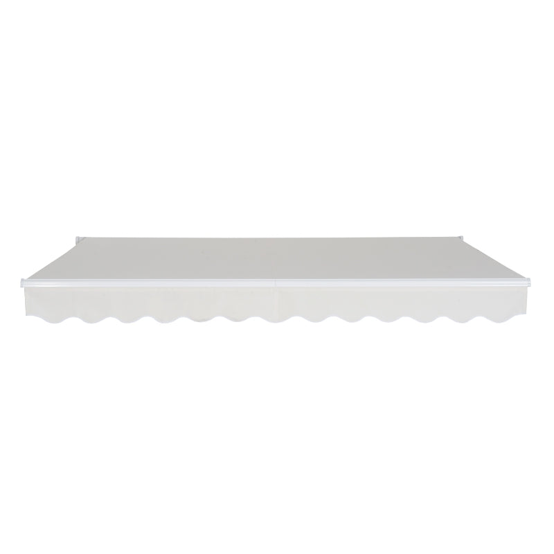 Outsunny 10' x 8' Manual Retractable Sun Shade Patio Awning - Cream White