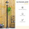Outsunny 76.5" Solar Lamp Post Light, Outdoor All Weather Protection for Backyard, Black