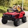 ShopEZ USA Kids Ride-On Car 12V RC 2-Seater Police Truck Electric Car For Kids with Full LED Lights, MP3, Parental Remote Control (Red)