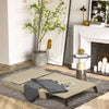 HOMCOM Folding Ottoman Sleeper, Convertible Fabric Bed, Brown
