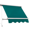Outsunny 4' Drop Arm Manual Retractable Sun Shade Patio Window Awning - Green