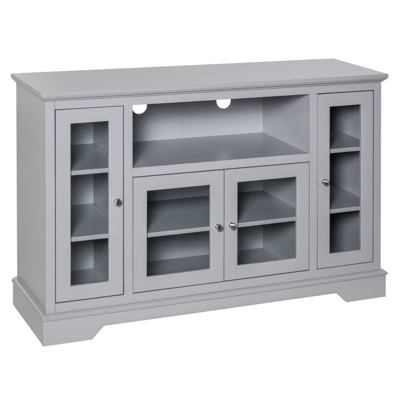 HOMCOM Sideboard Buffet Cabinet with Storage, Kitchen Cabinet Coffee Bar Cabinet with Glass Doors for Living Room, Kitchen, Grey