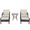 Outsunny 5-Piece Rattan Wicker Patio All Weather Conversation Sofa Set with Ottomans