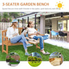 Outsunny 56" Outdoor Wood Bench, 2-Seater Wooden Garden Bench with Slatted Seat, Backrest & Arm Rests for Patio, Porch, Poolside, Balcony, Natural