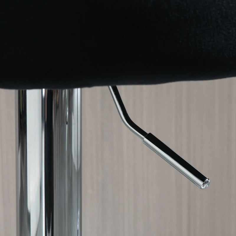 HOMCOM Modern Upholstered Adjustable Barstools with Swivel Seat, Linen Touch Fabric, Steel Frame, Footrest, ‎Beige