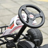 ShopEZ USA Pedal Go Kart Children Ride on Car with Adjustable Seat, Plastic Wheels, Handbrake and Shift Lever - White