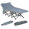 Outsunny 2 Person Folding Camping Cot for Adults, 50" Extra Wide Outdoor Portable Sleeping Cot with Carry Bag, Elevated Camping Bed, Beach Hiking, Grey