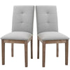 HOMCOM Linen High Back Dining Chairs Set of 2, with Armless Design and Tufted Fabric Cushion, Grey