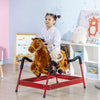 Qaba Ride on Horse, Kids Spring Rocking Horse, Interactive Horse with Realistic Sounds for 5-12 years old, Dark Brown