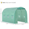 Outsunny 19.7' x 9.8' x 6.6' Greenhouse Replacement Walk-in PE Hot House Cover with 12 Windows Roll-Up & Zipper Door, White