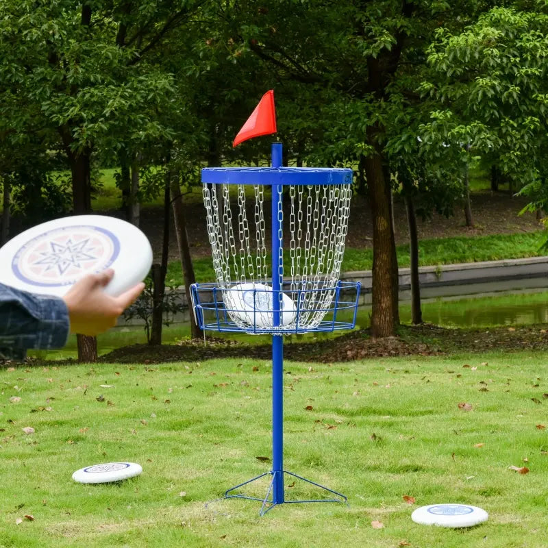 Soozier Disc Golf Target w/ High Visibility Chains, Easy Set Up & Storage for Backyard