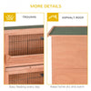PawHut Wooden Rabbit Hutch, Bunny Cage for Small Pet w/ Pull Out Tray, Openable Roof, Ramp