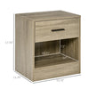 HOMCOM Modern Side Table with Drawer and Storage Shelf, End Table for Living Room or Bedroom, White Wood Grain