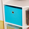 HOMCOM 9-Cube Kids Corner Storage Toy Cabinet Organizer Bookshelf w/ Fabric Drawer Bins-1