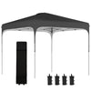 Outsunny 8' x 8' Pop Up Canopy Tent with Wheeled Carry Bag and 4 Sand Bags, Instant Sun Shelter, Tents for Parties, Height Adjustable, for Outdoor, Garden, Patio, Royal Bue